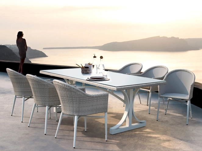 Luxury European Garden Rattan Outdoor Dining Set