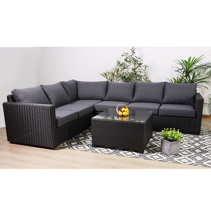 L Shape Hotel Outdoor Furniture with Cushion