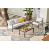 Modern Teak Wood Armrest Outdoor Garden Patio Furniture Sofa
