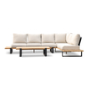 Luxury L-shape Sectional Outdoor Furniture Leisure Patio Wood Garden Sofa