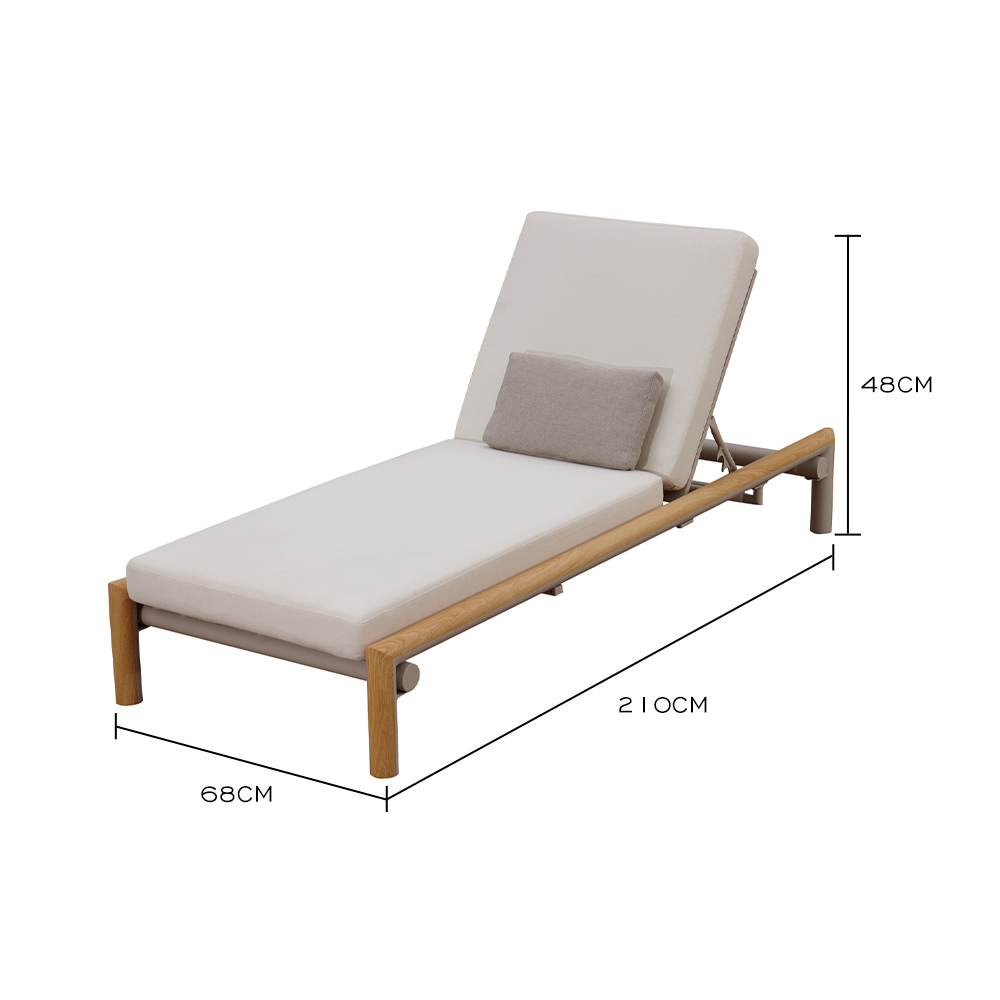 Outdoor Foldable Lounger Wooden Hotel Garden Swimming Pool Beach Sun Lounger