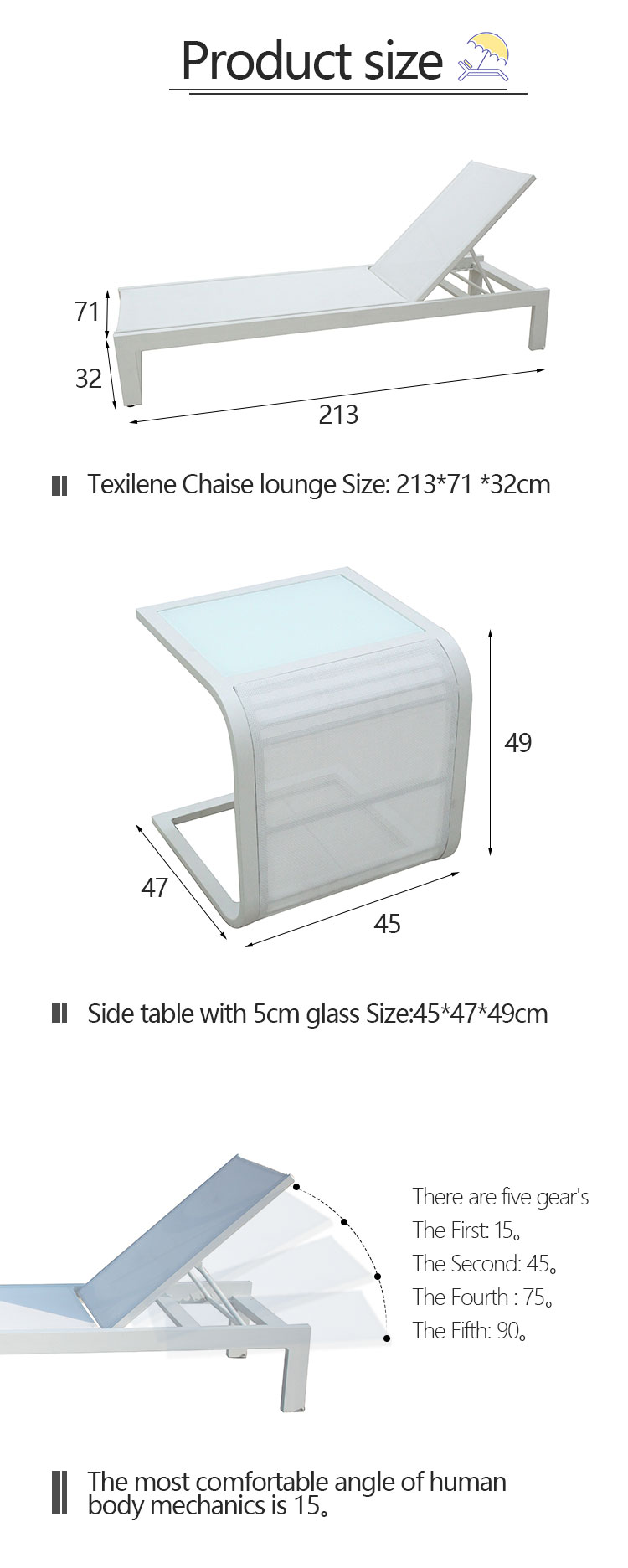 size of chaise lounge