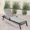 Outdoor Durable PE Rattan Chaise Lounge with Wheel