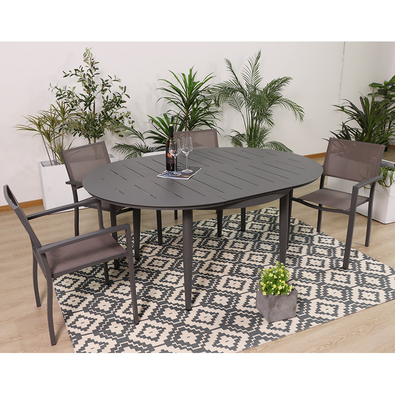 Modern Round Extendable Outdoor Dining Set