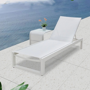 Outdoor Comfortable Aluminum Alloy Chaise Lounge with Wheel
