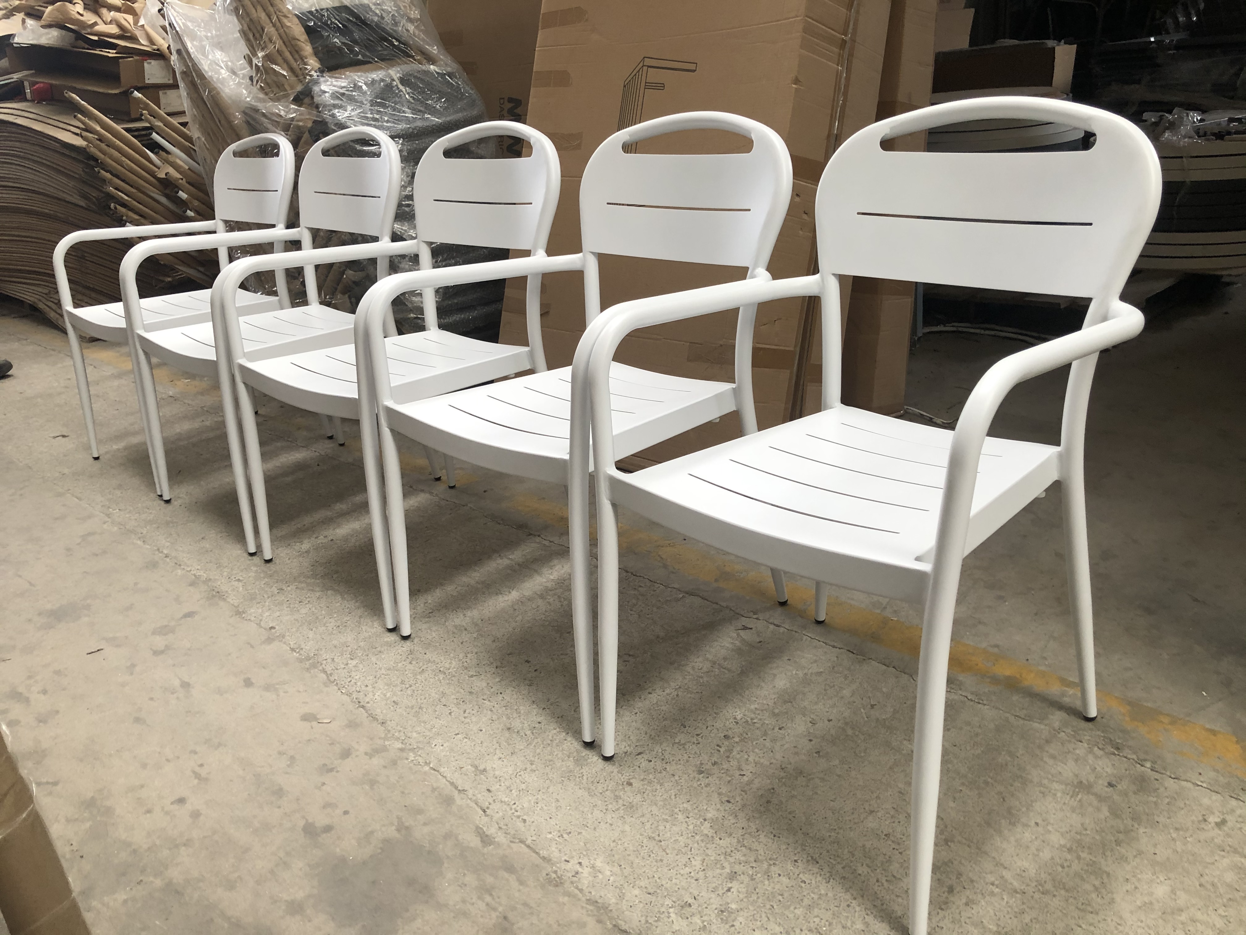 White Dining Garden Chair without Aramrest