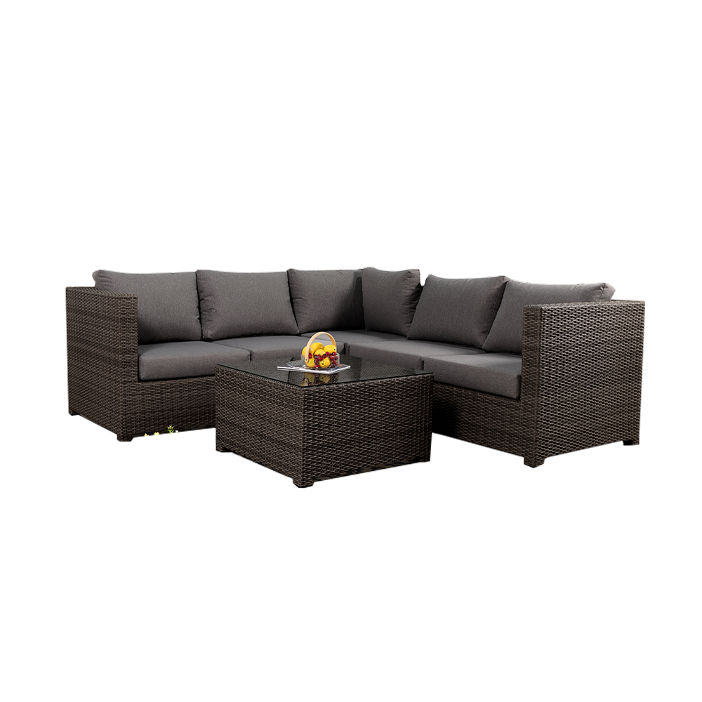 Cheap L Shaped Courtyard Outdoor Rattan Sofa