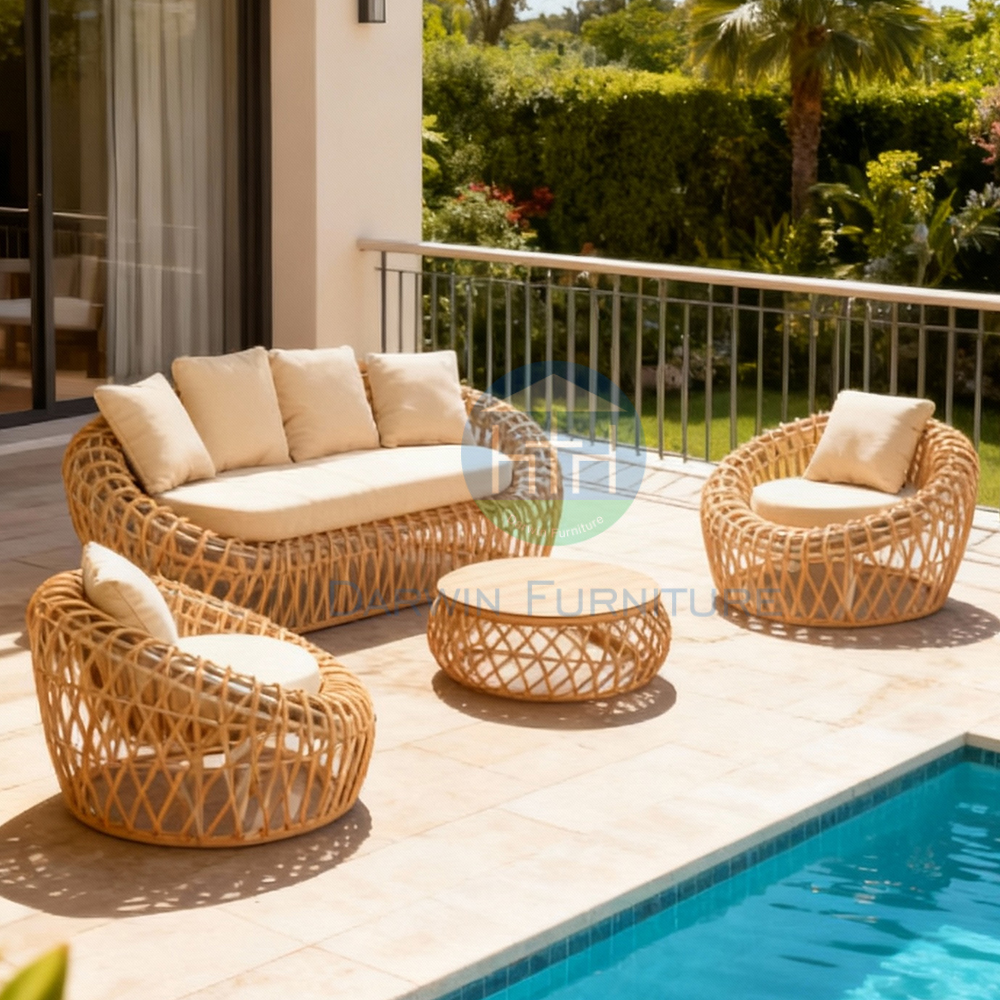 Luxury Patio Furniture Set Outdoor Rattan Sofa