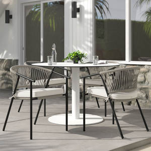 Balcony Leisure Garden Rope Dinning Table And Chairs Set