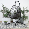 Outdoor Patio Folded Wicker Rattan Lounge Chair with Stand