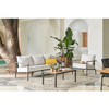 Modern Teak Wood Armrest Outdoor Garden Patio Furniture Sofa