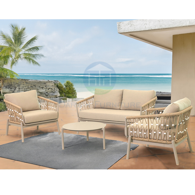 Modern Nordic Outdoor Furniture Leisure Aluminum PE Rattan Sofa