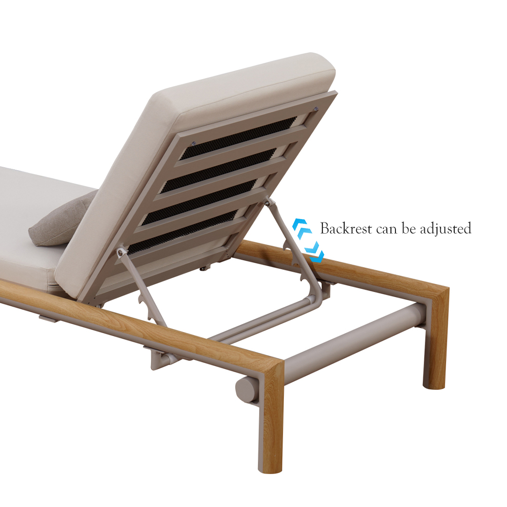 Outdoor Foldable Lounger Wooden Hotel Garden Swimming Pool Beach Sun Lounger