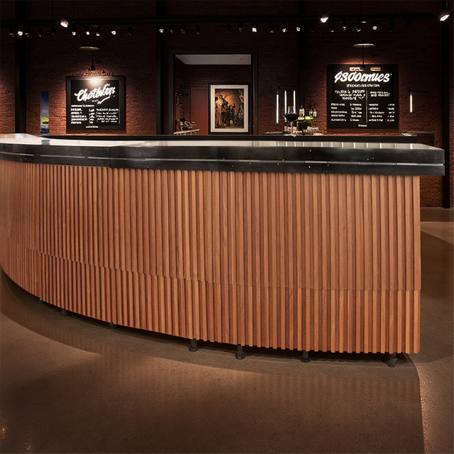High Quality Customized Elegant Wooden Counter Restaurant Bar Table Vintage Reception Desk