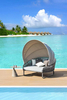 Swimming Pool Sunbed Daybed with Adjustable Canopy