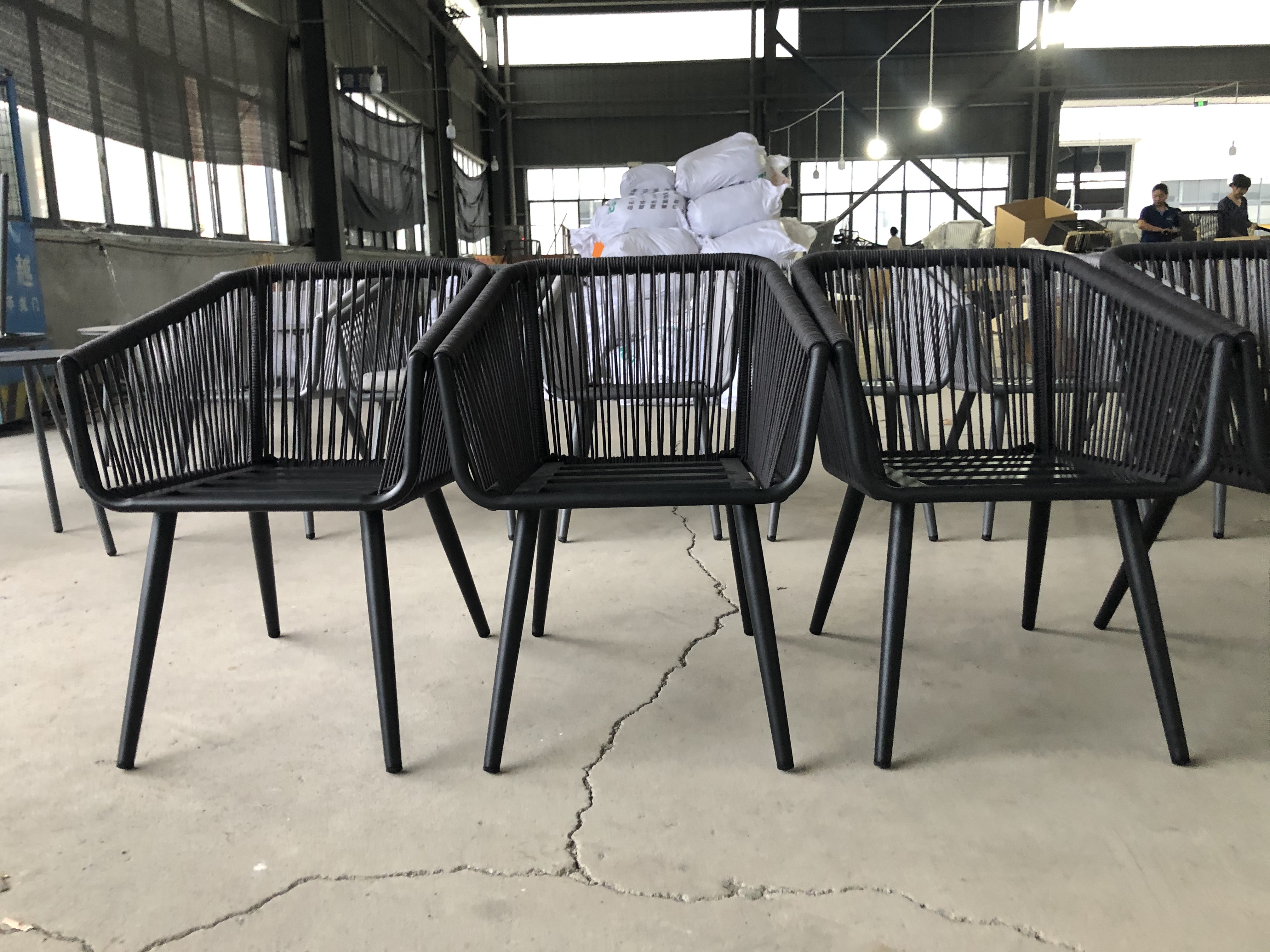 Rope Balcony Table And Chair Set - Black