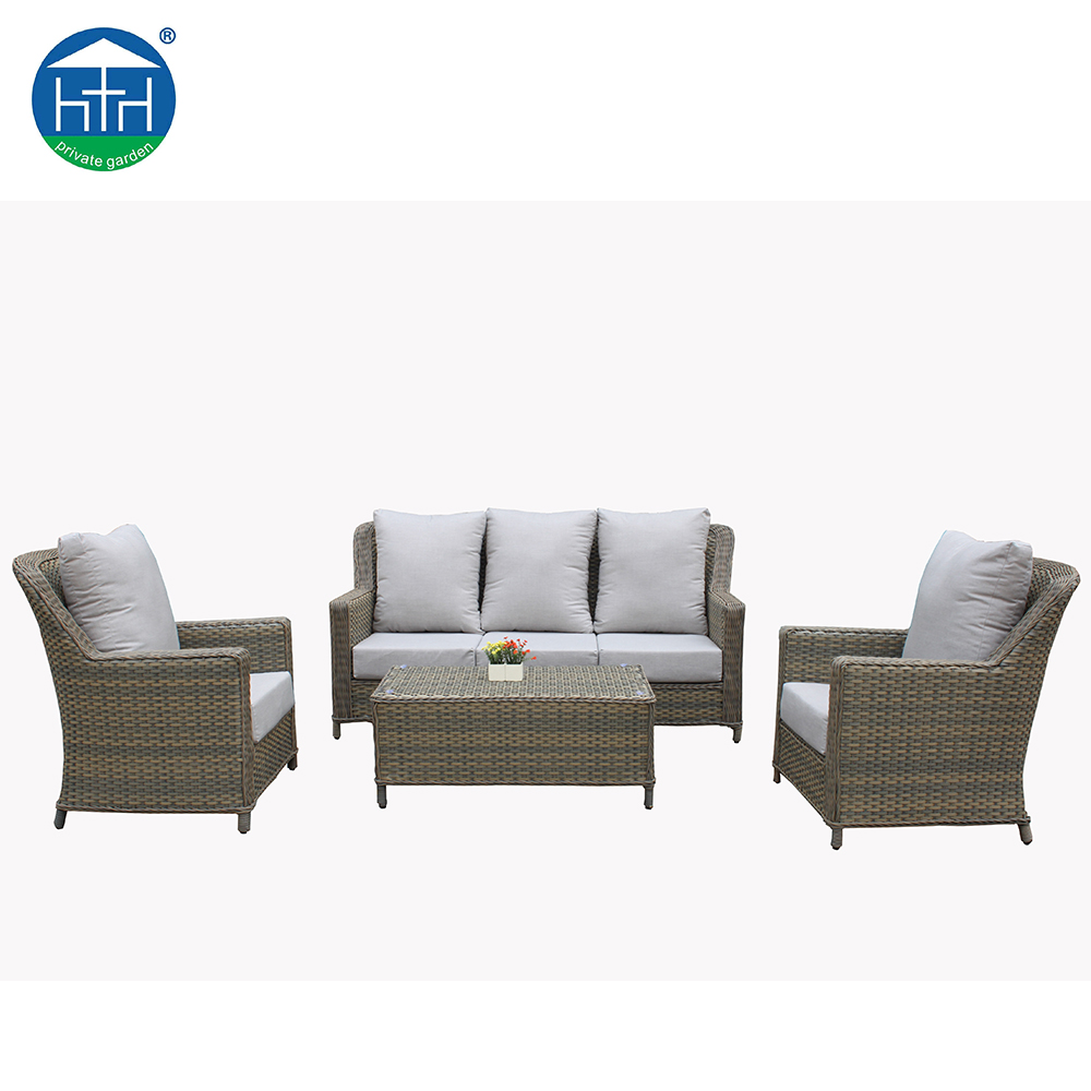 5-piece Outdoor Rattan Sofa with Cushion