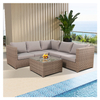 Cheap L Shaped Courtyard Outdoor Rattan Sofa