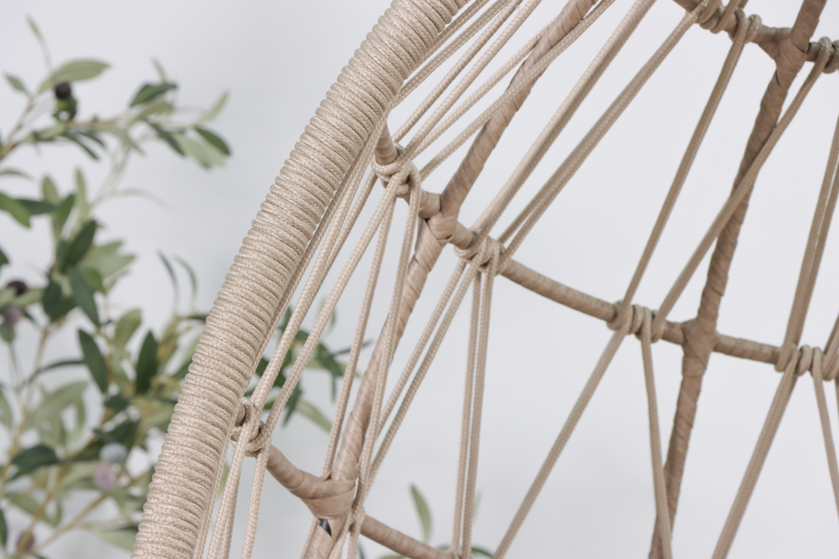Modern Rattan Hanging Egg Chair With Stand Patio Swing Chair