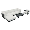 Patio Outside Furniture Comfortable Cushions L Shape Aluminum Outdoor Sectional Sofa