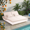 Hot Selling Outdoor Double Modern Outdoor Sun Bed Sunbed Wicker Daybed with Cushion