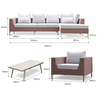Luxury High Quality Modern Aluminum Outdoor Patio Rattan Sofa Set