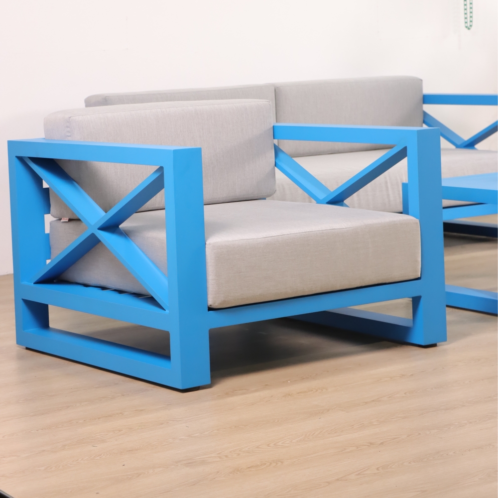 Foshan Factory Project Blue Customized Garden Hotel Sofa