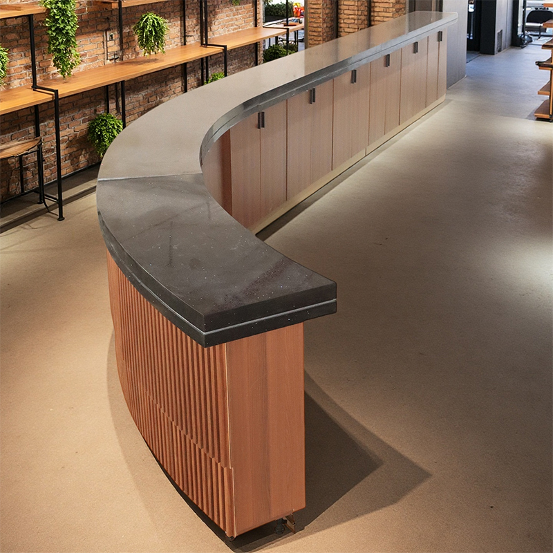 High Quality Customized Elegant Wooden Counter Restaurant Bar Table Vintage Reception Desk