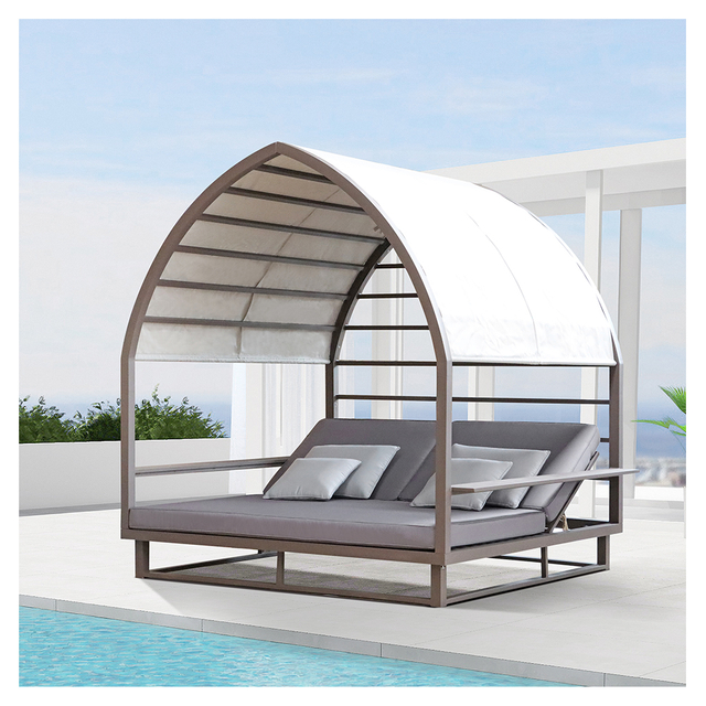 Boat shape aluminum outdoor sunbed