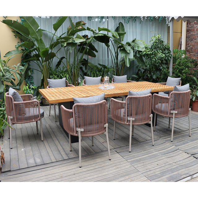 8 Person Outdoor Restaurant Dining Table And Chair