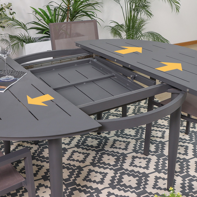 Round Extension Aluminum Outdoor Table