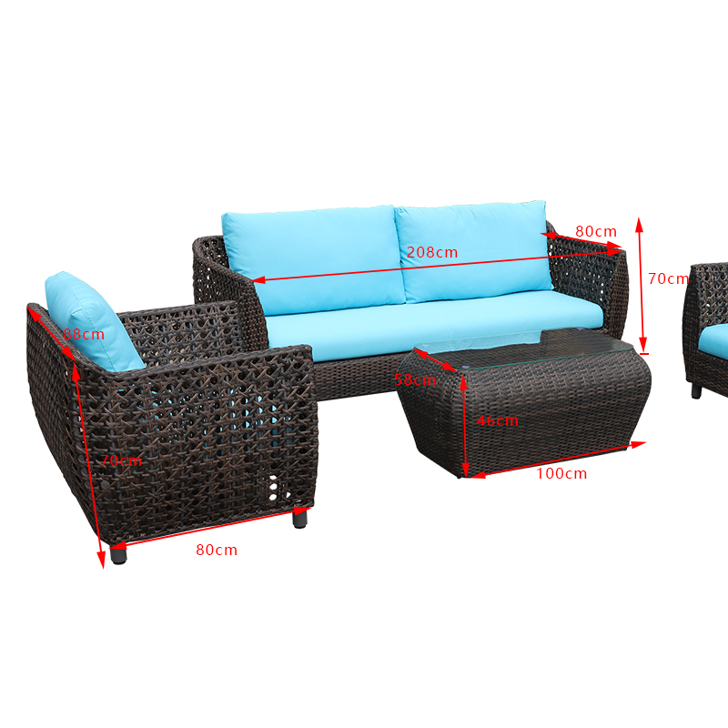 Patio Outdoor Rattan Sofa Furniture with Cushion