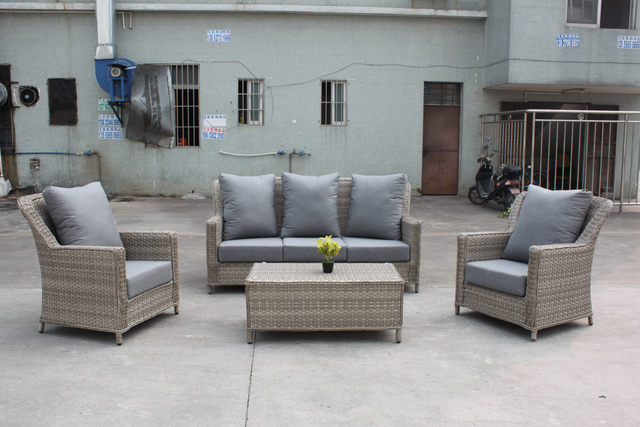 5-piece Outdoor Rattan Sofa with Cushion