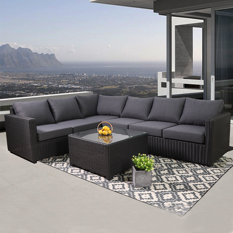 L Shape Hotel Outdoor Furniture with Cushion