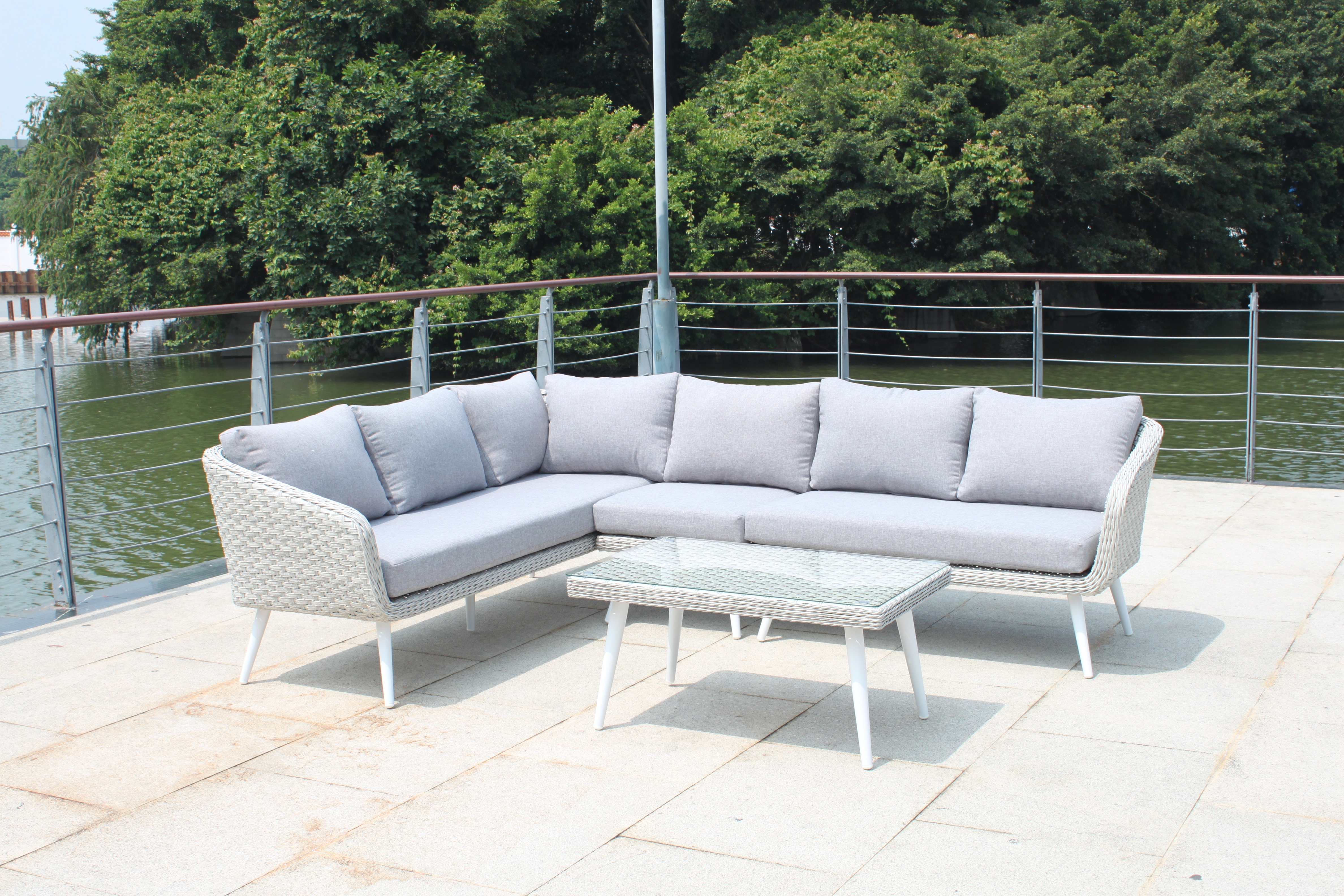 Wholesale Modern L Shape Outdoor Sofa with Cushion