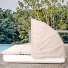 Hot Selling Outdoor Double Modern Outdoor Sun Bed Sunbed Wicker Daybed with Cushion