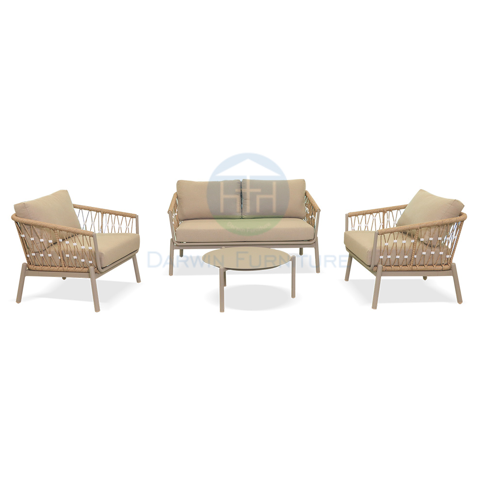 Modern Nordic Outdoor Furniture Leisure Aluminum PE Rattan Sofa