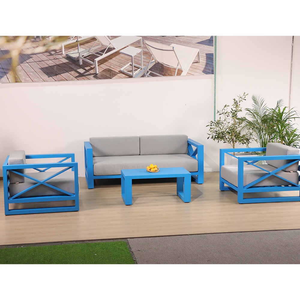Foshan Factory Project Blue Customized Garden Hotel Sofa