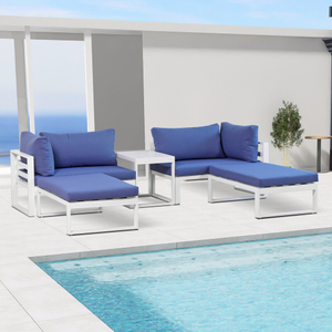 Adjustable Aluminum Frame Modern L-Shaped Garden Sofa Set