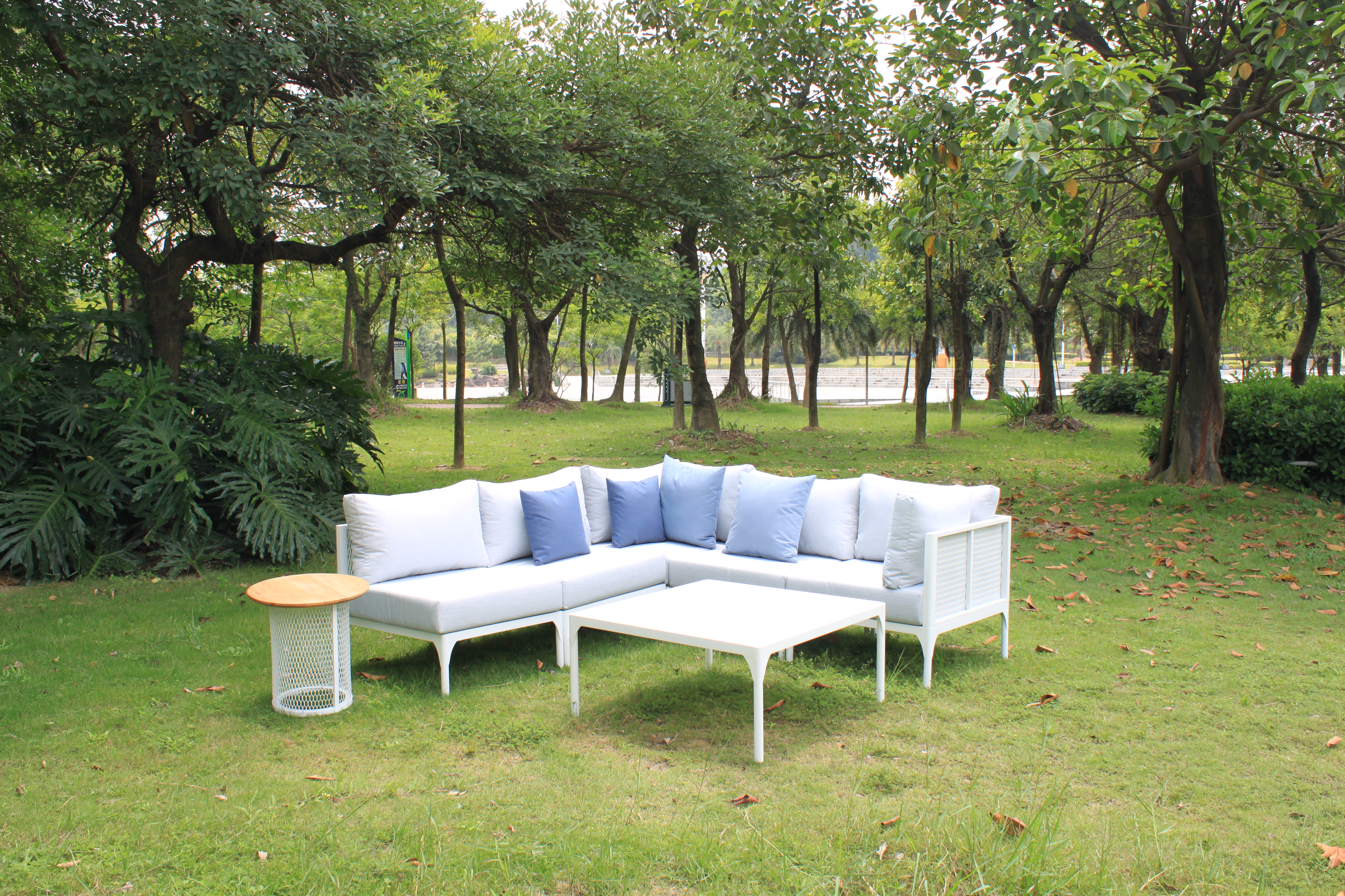 Outdoor Lounge Couch Set Corner Rattan Patio Sofa Set