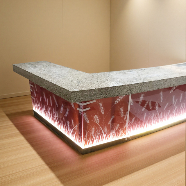 Modern Style Artificial Stone Top Cashier Counter LED Bar Counter for Restaurant Nightclub
