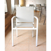 Textilene Chair with Teak Wood Armrest Dining Chair