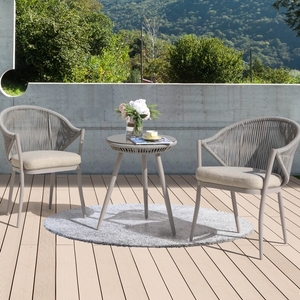 Luxury Woven Rope Balcony Chairs Outdoor Furniture Set