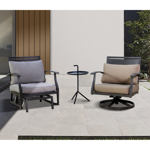 Balcony Leisure Grey Metal Patio Garden Furniture Swivel Rocking Chair