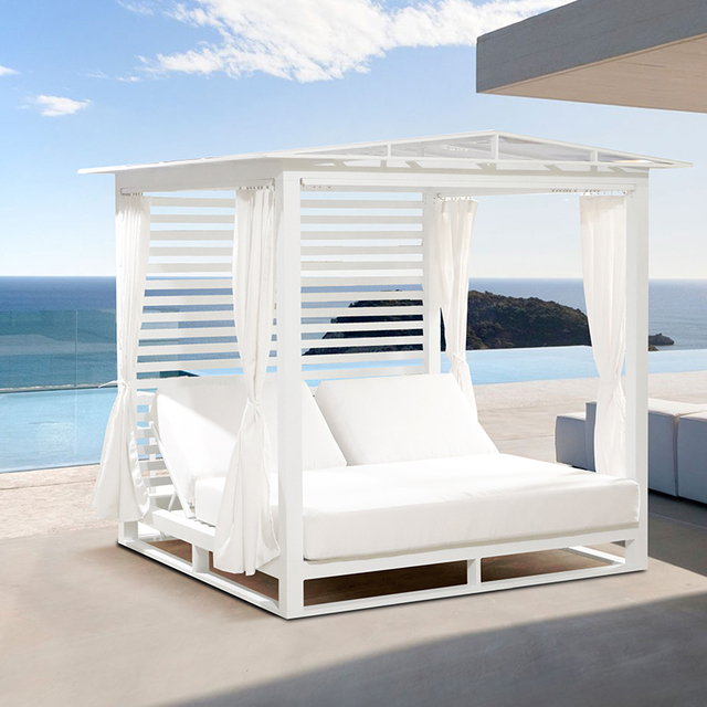 Patio Double Outdoor Sunbed with Canopy