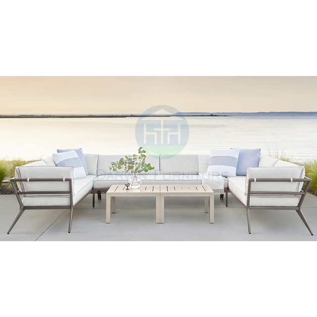 Luxury Sectional Corner Aluminum Outdoor Garden Sofa Set