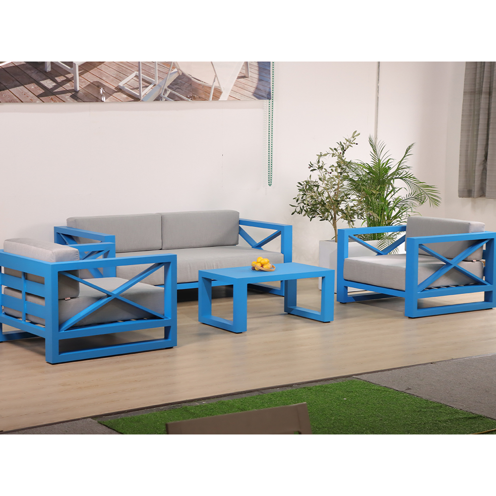 Foshan Factory Project Blue Customized Garden Hotel Sofa