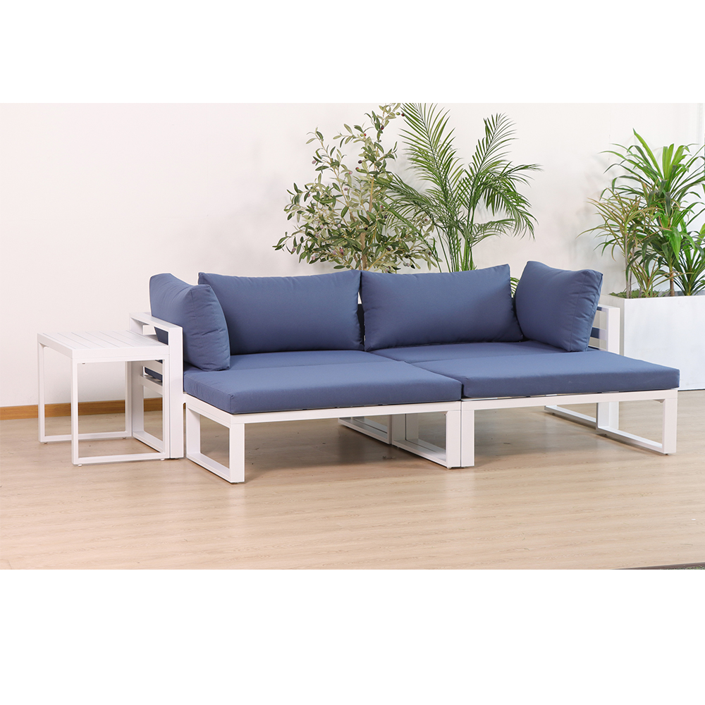Adjustable Aluminum Frame Modern L-Shaped Garden Sofa Set