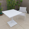 White Leisure Cafe Square Aluminum Outdoor Dining Set