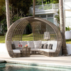 High Quality Contemporary Rattan Garden Daybed with Canopy